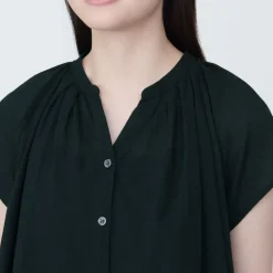 Women's High-Twist Veil French Sleeve Blouse