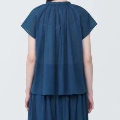 Women's High-Twist Veil French Sleeve Blouse