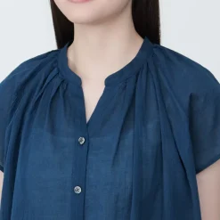 Women's High-Twist Veil French Sleeve Blouse