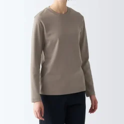 Women's Interlock Knit Crew Neck Long Sleeve T-Shirt