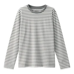 Women's Jersey Crew Neck Long Sleeve Striped T-Shirt