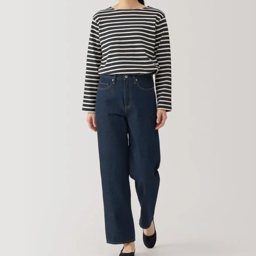 Women's Kapok Blend Denim Straight Pants