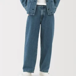 Women's Kapok Blend Denim Wide Tapered Pants