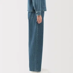 Women's Kapok Blend Denim Wide Tapered Pants