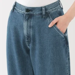 Women's Kapok Blend Denim Wide Tapered Pants