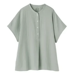 Women's Kapok Blend Double Gauze Short Sleeve Blouse