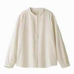 Women's Kapok Blend Double Gauze Long Sleeve Blouse