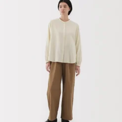 Women's Kapok Blend Double Gauze Long Sleeve Blouse