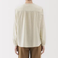 Women's Kapok Blend Double Gauze Long Sleeve Blouse