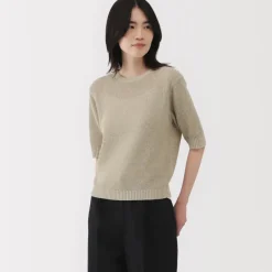 Women's Linen Blend Half Sleeve Sweater