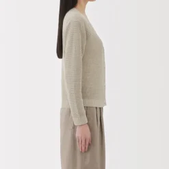 Women's Linen Blend Mesh Cardigan