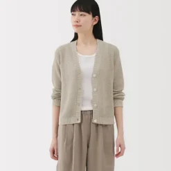 Women's Linen Blend Mesh Cardigan