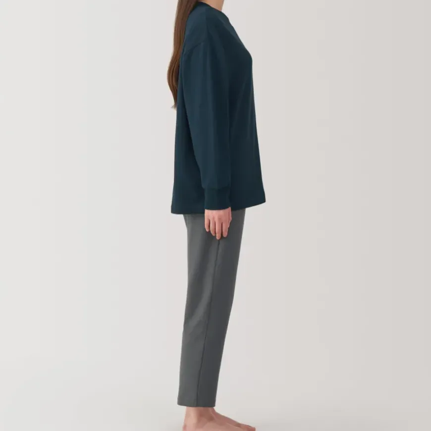Women's Loose-Twist Sweatshirt Loungewear Set