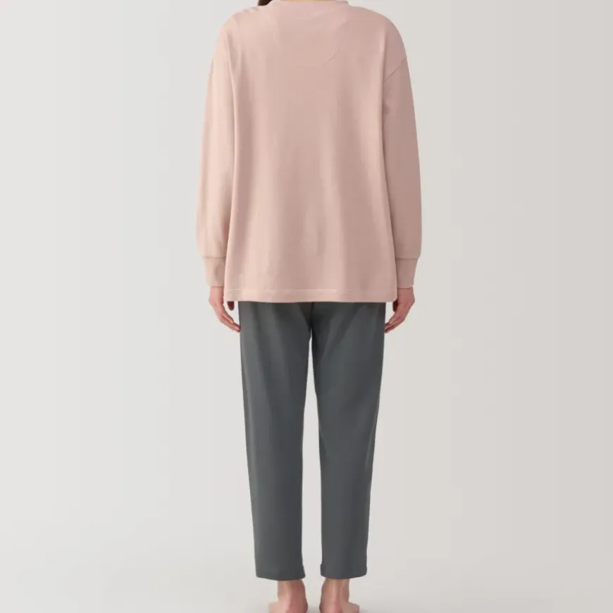 Women's Loose-Twist Sweatshirt Loungewear Set