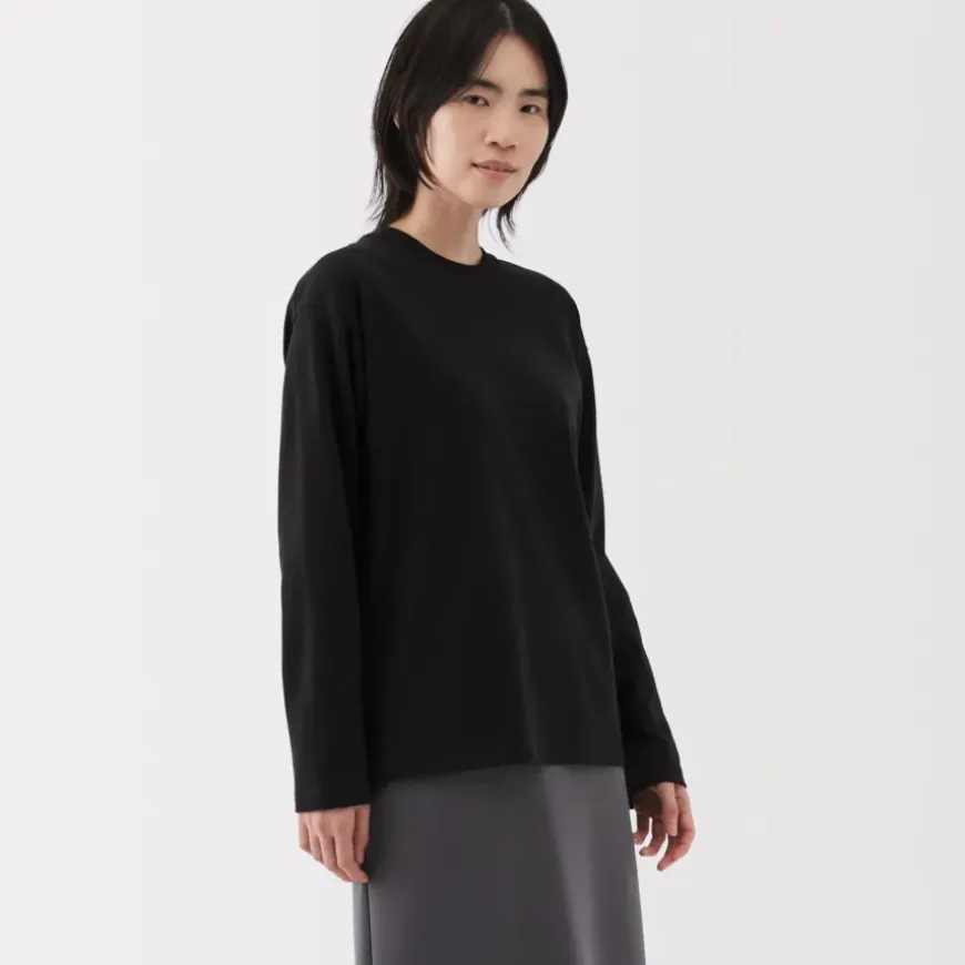 Women's 2-Ply Jersey Crew Neck Long Sleeve T-Shirt