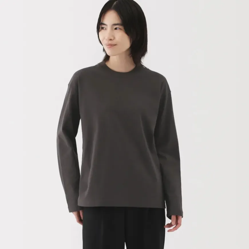 Women's 2-Ply Jersey Crew Neck Long Sleeve T-Shirt