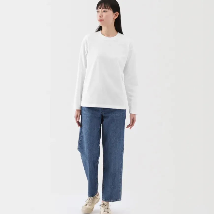Women's 2-Ply Jersey Crew Neck Long Sleeve T-Shirt