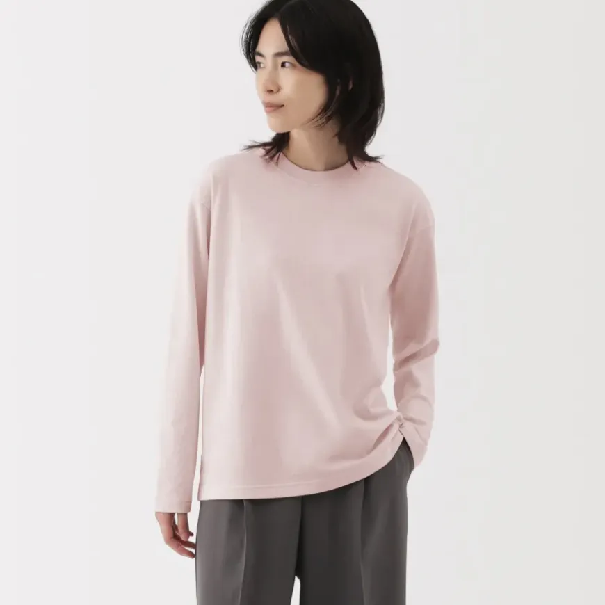 Women's 2-Ply Jersey Crew Neck Long Sleeve T-Shirt
