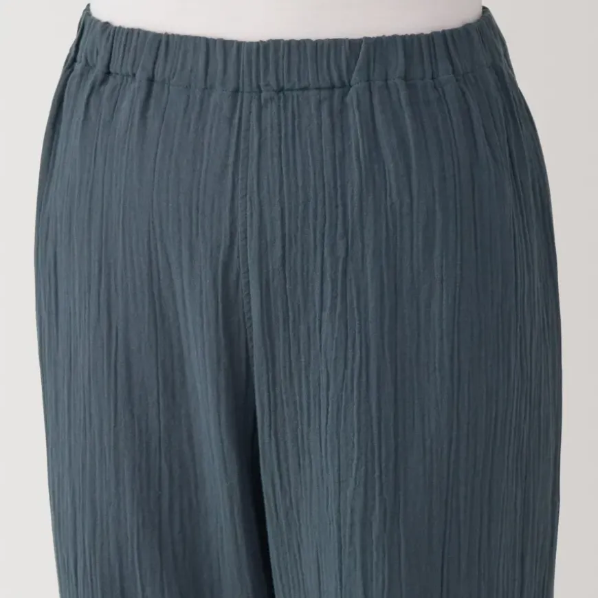 Women's Side Seamless Crepe Gauze Short Sleeve Pajamas