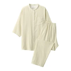 Women's Side Seamless Lightweight Gauze 3/4 Sleeve Pajamas