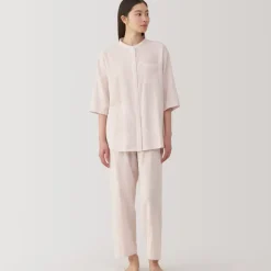Women's Side Seamless Lightweight Gauze 3/4 Sleeve Pajamas