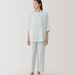 Women's Side Seamless Lightweight Gauze 3/4 Sleeve Pajamas