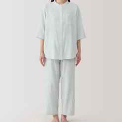 Women's Side Seamless Lightweight Gauze 3/4 Sleeve Pajamas