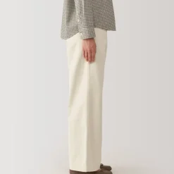 Women's Slub Yarn Chino Darted Wide Pants
