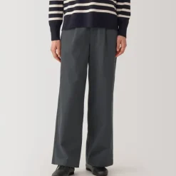 Women's Slub Yarn Chino Darted Wide Pants