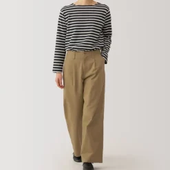 Women's Slub Yarn Chino Darted Wide Pants