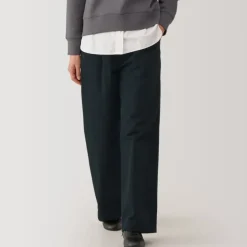 Women's Slub Yarn Chino Darted Wide Pants