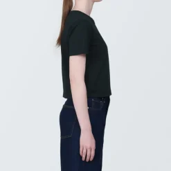 Women's Slub Yarn Crop Short-Sleeve T-Shirt