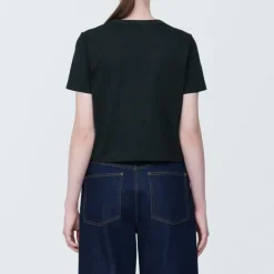 Women's Slub Yarn Crop Short-Sleeve T-Shirt