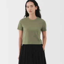 Women's Slub Yarn Crop Short-Sleeve T-Shirt