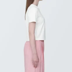 Women's Slub Yarn Crop Short-Sleeve T-Shirt