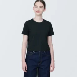 Women's Slub Yarn Crop Short-Sleeve T-Shirt