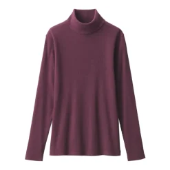 Women's Soy Fiber Blend Ribbed Turtleneck Long Sleeve T-Shirt
