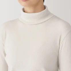 Women's Soy Fiber Blend Ribbed Turtleneck Long Sleeve T-Shirt