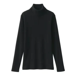 Women's Soy Fiber Blend Ribbed Turtleneck Long Sleeve T-Shirt