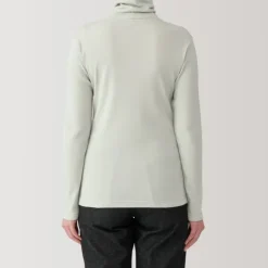 Women's Soy Fiber Blend Ribbed Turtleneck Long Sleeve T-Shirt