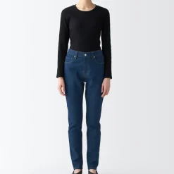 Women's Stretch Denim Slim Pants Blue (L 30inch / 75cm)