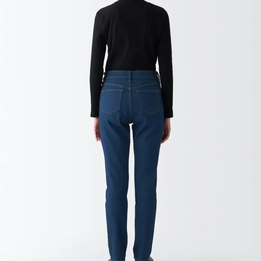 Women's Stretch Denim Slim Pants Blue (L 30inch / 75cm)