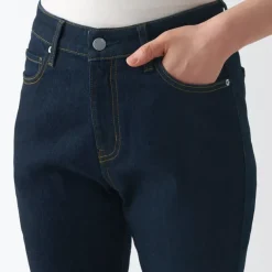 Women's Stretch Denim Slim Pants Dark Navy (L 30inch / 75cm)