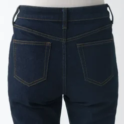 Women's Stretch Denim Slim Pants Dark Navy (L 30inch / 75cm)