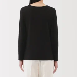 Women's Stretch Ribbed Crew Neck Long Sleeve T-Shirt