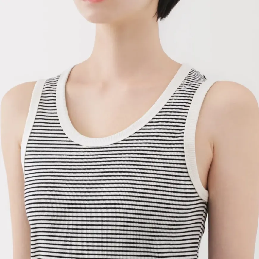 Women's Stretch Ribbed Striped Tank Top