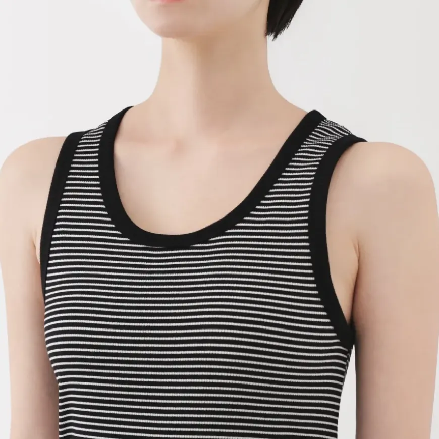 Women's Stretch Ribbed Striped Tank Top
