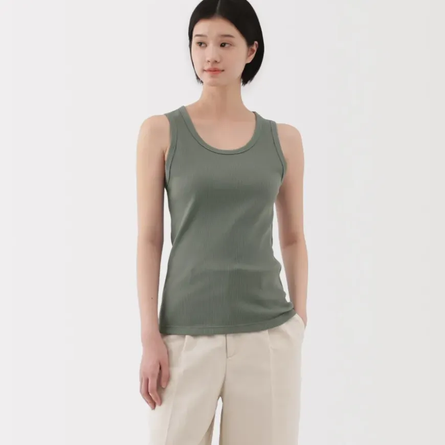 Women's Stretch Ribbed Tank Top