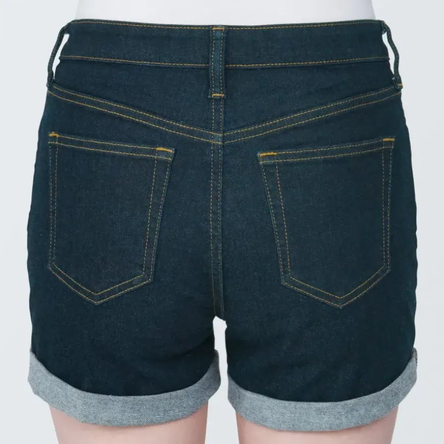 Women's Super Stretchy Denim Shorts Dark Navy