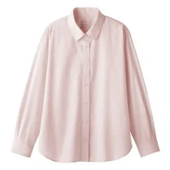 Women's Washed Broadcloth Regular Collar Long Sleeve Striped Shirt